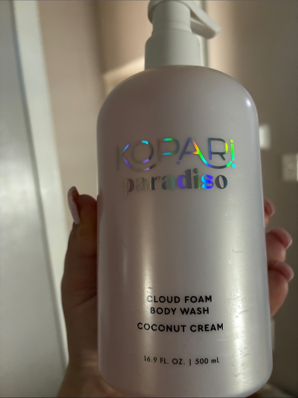 Kopari Paradiso Cloud Foam Body Wash in soft pink